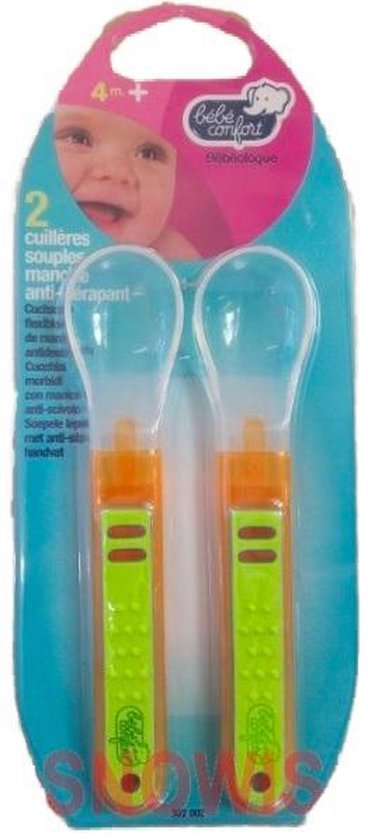 Bebe Confort - 2 Soepele lepels met anti-slip handvat -  Lime van Bebe Confort
