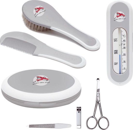 bébé-jou - geschenkset - thema Wheely - grijs met dessin van Bébé-jou