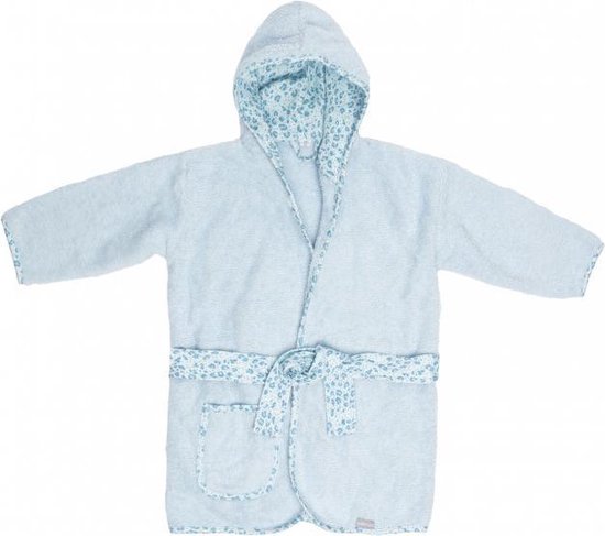 Bebe-Jou Leopard Badjas Mt 86 / 92 Blue van Bébé-jou