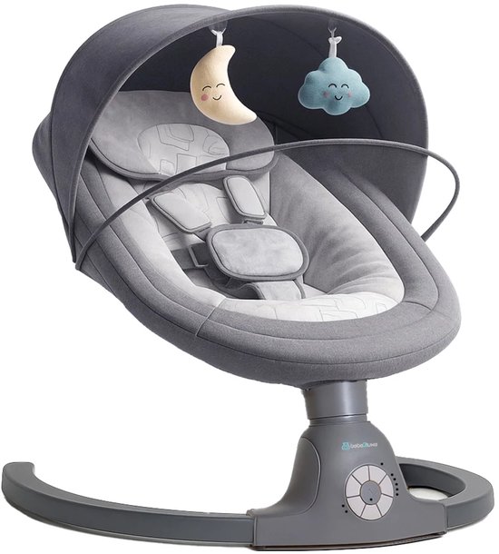 Bebe2luxe AVA Elektrische Babyschommel en Wipstoel, Bluetooth-compatibel, draagbare rustgevende babystoel met schommelbewegingen en ingebouwde geluiden