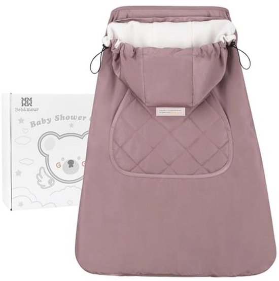 Bebear Winter Cover for Baby Carrier Warm Universal Hoodie Carrier Cover for All Seasons (Dark Pink) van Merkloos