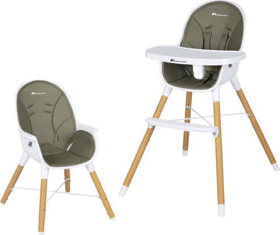 Bebeconfort Avista 2-in-1-kinderstoel, kinderstoel vanaf 6 maanden, om te vormen kinderstoel, vanaf 6 maanden tot circa 6 jaar, tot 30 kg, Mineral Green van Bebeconfort