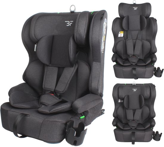 Bebies First Autostoel Allure Groep 1/2/3 9-36 kg (76 tot 150 cm) Vanaf 15 maanden tot 12 jaar – Isofix & i-Size - Met Bekerhouder - Grijs van Bebies First