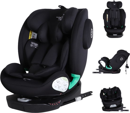 Bebies First Autostoel Executive i-Size Met Isofix 360° Draaibaar Groep 0/1/2/3 (0-36 kg) Vanaf 40 tot 150 cm -Zwart van Merkloos