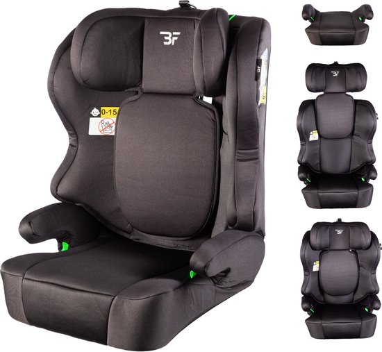 Bebies First Autostoel Pionier V2 i-Size Groep 2/3 (100- 150 cm) - Gordel - Zwart van Bebies First