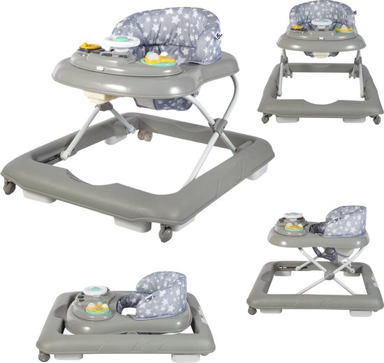 Bebies First Inklapbare Loopstoel Met Speelset Grijs van Merkloos