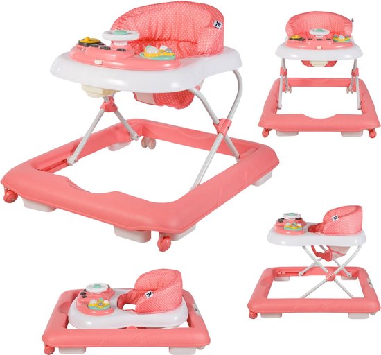 Bebies First Inklapbare Loopstoel Met Speelset Roze van Bebies First
