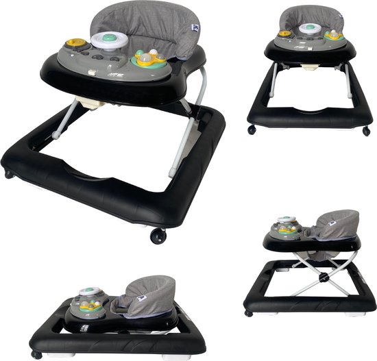 Bebies First Inklapbare Loopstoel Met Speelset Zwart van Merkloos
