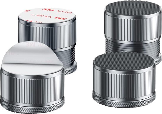 Bedverhogers 3,8 cm zware metalen meubelverhogers zelfklevend - set van 4 stuks (grijs) met schroefdraad van 2,3-4,3 cm - ondersteuning tot 2200 kg van RIY旦O