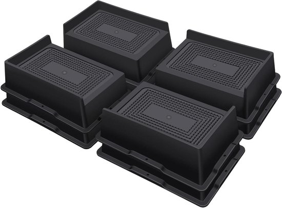 Bedverhogers 6 cm Heavy Duty, Extra grote bankverhogers, extra brede meubelverhogers voor bank, tafel, bureau, hoofdeinde, stoelliften, rechthoekige verhogingsblokken ondersteunen 6000 lbs (8 van Merkloos