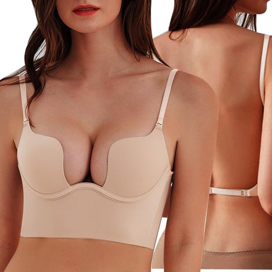 beha met open rug, diepe V-draad, naadloos, comfortabel, mooie U-vormige rug