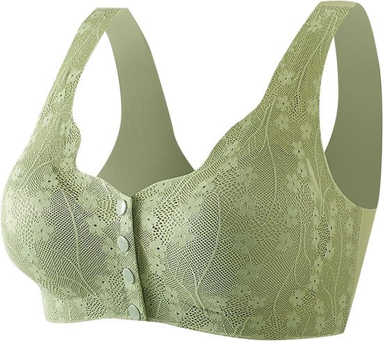 Beha voor dames, comfortabel en praktisch, knoop aan de voorkant, katoenen beha voor oudere vrouwen, zonder beugel