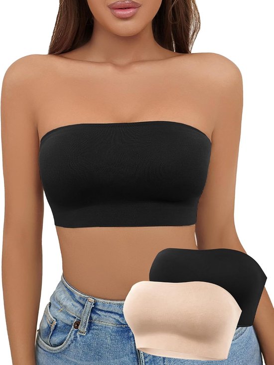 beha voor dames, zonder bandjes, bandeau-top, ongevoerd, stretch-bovendeel