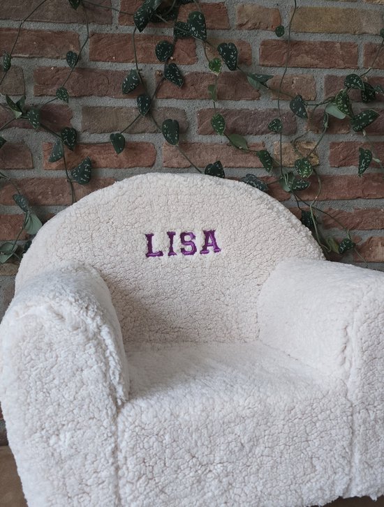 Beige teddystoel gepersonaliseerd met naam voor kinderen