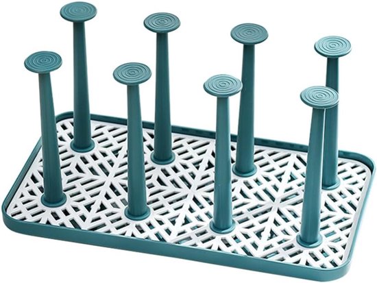 Beker- en flessenrek, omgekeerd afvoerrek voor bekers, afdruiprek voor mokken, flessenrek voor op het aanrecht, flessenhouder (12,20 x 6,88 x 6,10 inch).