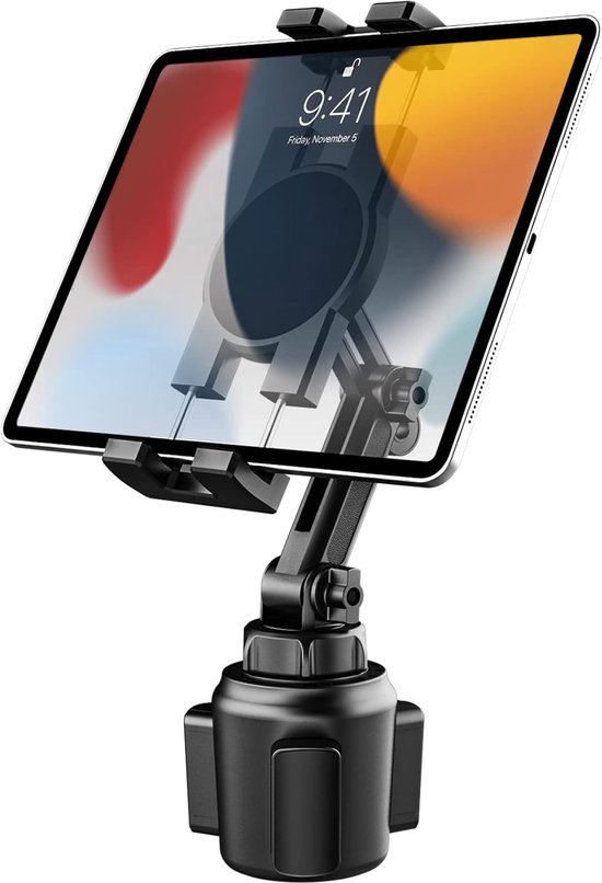 Bekerhouder Tablethouder, Bekerhouder Auto Tablet Mount | met Verstelbare Arm voor iPad Pro Air Mini, Galaxy, Lenovo, Fire, iPhone, 4-13" Telefoons en Tablets