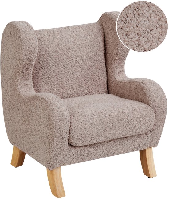 BELIANI FARUM - Kinderfauteuil - Taupe - Bouclé van Merkloos