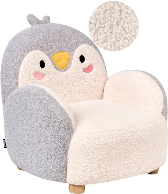 BELIANI FYN - Kinderfauteuil - Grijs - Bouclé