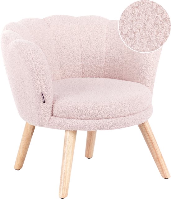 BELIANI HALBY - Kinderfauteuil - Pastelroze - Bouclé van Merkloos