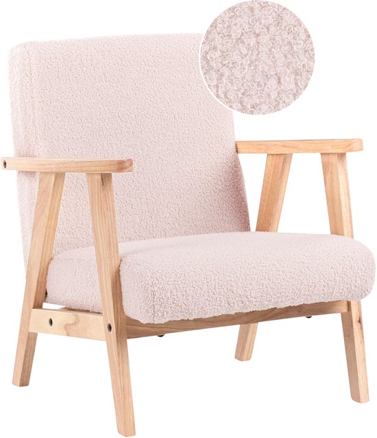 BELIANI LINDE - Kinderfauteuil - Pastelroze - Bouclé van Merkloos