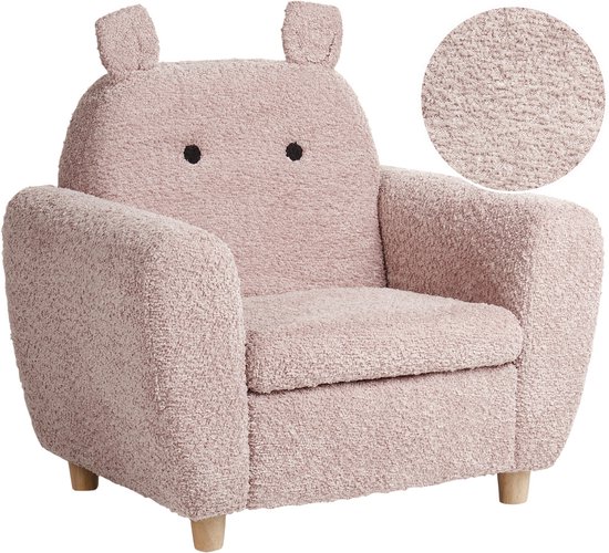 BELIANI MARIBO - Kinderfauteuil - Pastelroze - Bouclé van Merkloos
