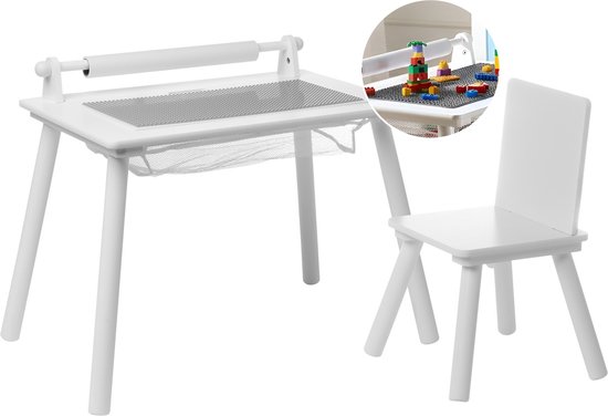 BELIANI MOONTA - Kindertafel en stoel set - Wit - MDF