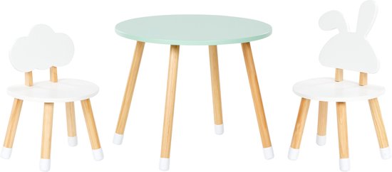 BELIANI ROBIN - Kindertafel met stoelen - Lichthout/Wit - MDF van Beliani