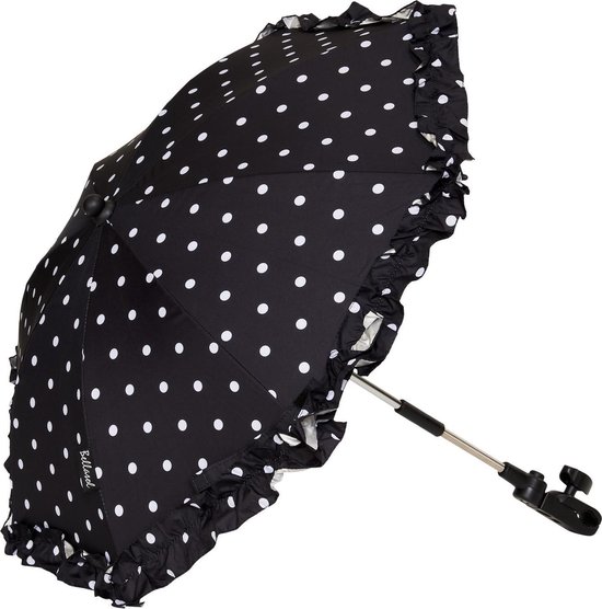 Bellasol - Parasol kinderwagen/buggy universeel - Speciale UV-werende coating - Stippen met extra ruffle randje - 1 jaar garantie van Bella