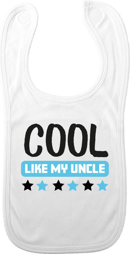 Bellatio Decorations Baby slabbetje - blauw - cool like my uncle - kraam kado - slab/morsdoek - oom van Bella