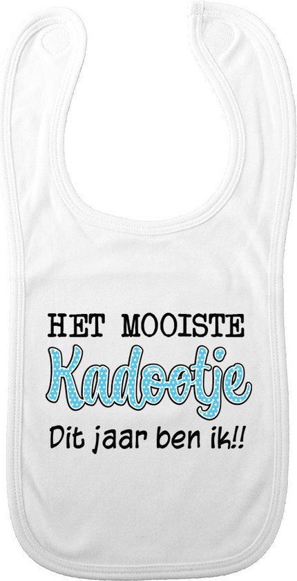 Bellatio Decorations Baby slabbetje - blauw - het mooiste kadootje - kraam cadeau - slab/morsdoek van Bella