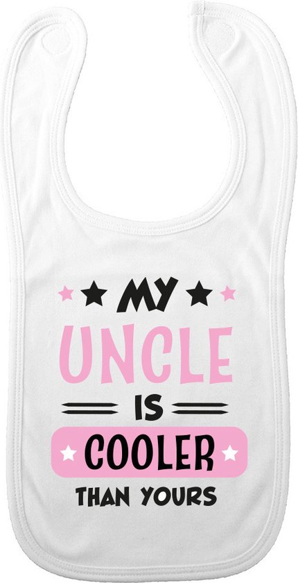 Bellatio Decorations Baby slabbetje - roze - my uncle is cooler - kraam cadeau - morsdoek - oom van Bella