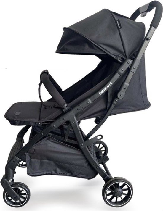 Bellettini® Calesse Buggy Inclusief Reistas, Regenhoes en Bekerhouder - Kinderwagen - Plooibuggy- Compact en Inklapbaar - Zwart van $