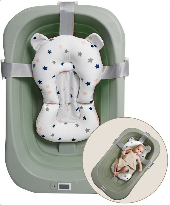 Bellettini® Opvouwbare Baby Bad inclusief kussen - Peuterbad - Groen van Bellettini