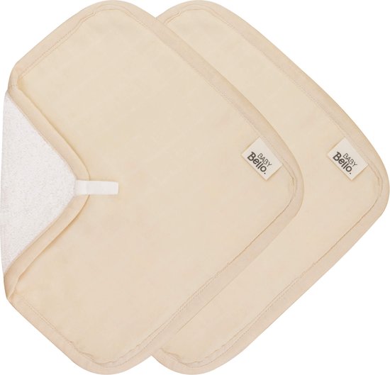 BelloBaby Bello washandjes set van twee shifting sand/beige van Jollein