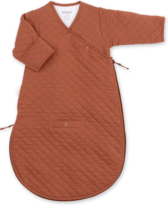 BEMINI Babyslaapzak - MAGIC BAG 1-4m - TOG 1.5 - Pady quilted jersey - Brick van Bemini