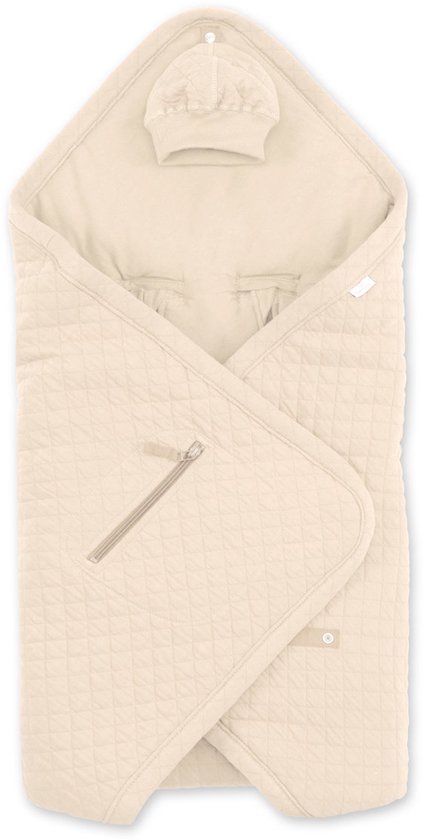 BEMINI Voetenzak - Biside 0-12m - Pady quilted + jersey - Cream van Merkloos