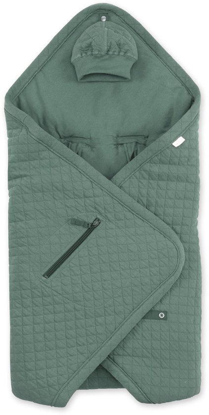 BEMINI Voetenzak - Biside 0-12m - Pady quilted + jersey - Green van Merkloos
