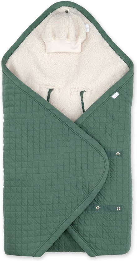 BEMINI Voetenzak - Biside 0-12m - Pady quilted + teddy - Green van Merkloos
