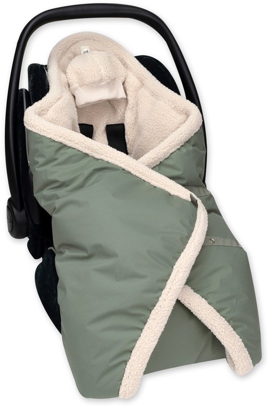 BEMINI Voetenzak - Biside 0-12m - Pady rainy + teddy - Green van Merkloos