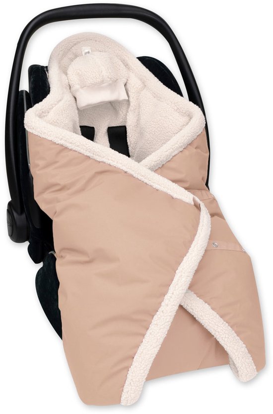 BEMINI Voetenzak - Biside 0-12m - Pady rainy + teddy - Natural van Merkloos