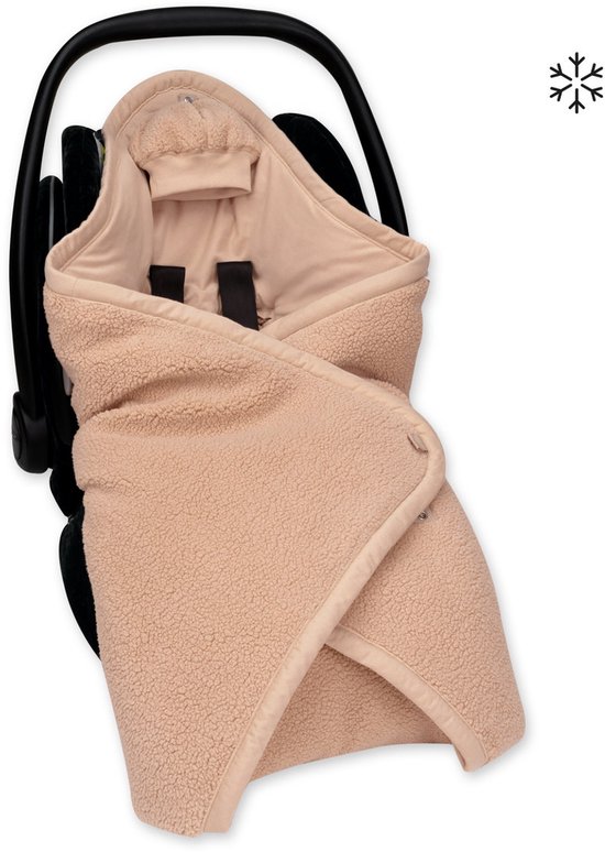 BEMINI Voetenzak - Biside 0-12m - Pady teddy + jersey - Natural van Merkloos