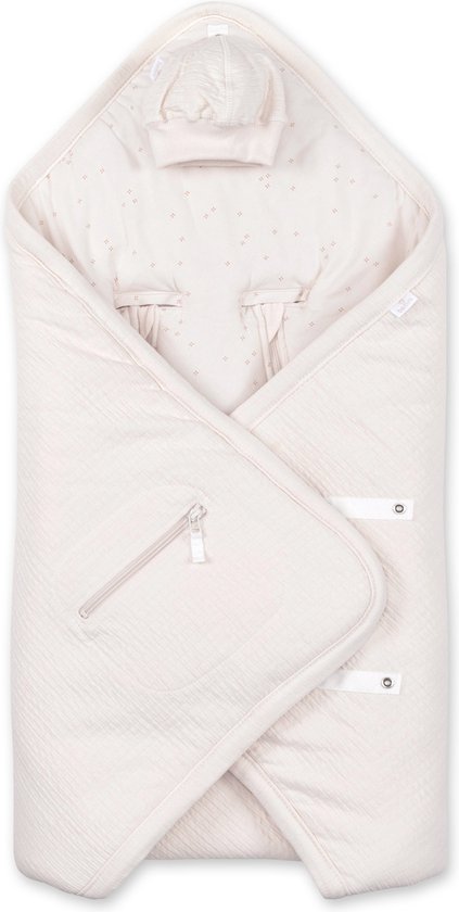 BEMINI Voetenzak - Biside 0-12m - Pady tetra jersey + jersey - Pudding van Merkloos