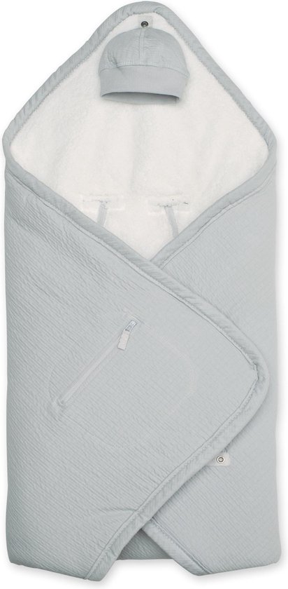 BEMINI Voetenzak - Biside 0-12m - Pady tetra jersey + teddy - Grizou van Bemi