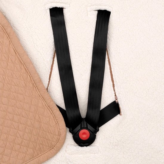 BEMINI Voetenzak - Biside 0-12m - Warme gewatteerde teddy - Beige