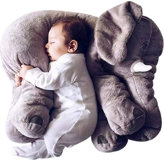Benesso Zachte Olifant knuffel kussen voor baby's- peuters - kleuters 60CM van Benesso
