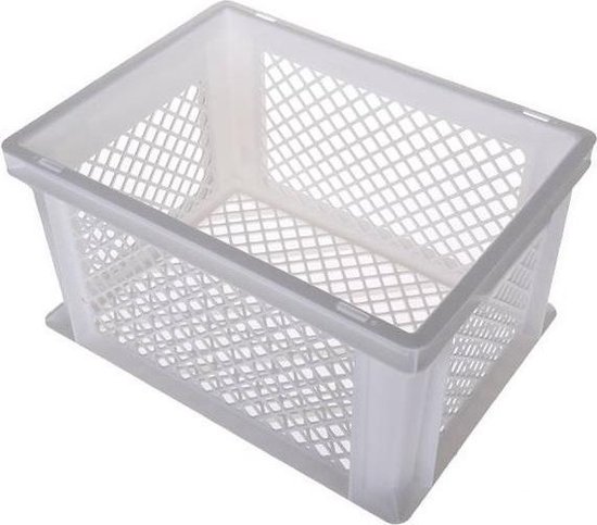 Benson Fietskrat - wit - lichtgewicht - 40x30x22 cm - melkkrat van Benson