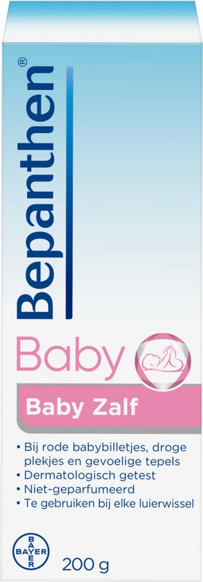 ​Bepanthen Baby Zalf 200 gram - Beschermt en Verzorgt Rode Babybilletjes - Ondersteunt Natuurlijk Huidherstel - Vrij van Parfum en Conserveermiddelen van Bepanthen