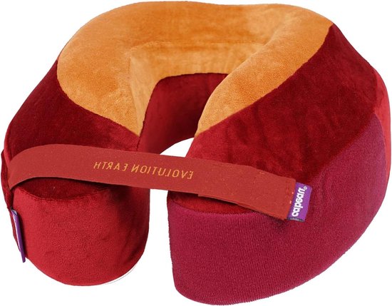Beste Traagschuim Reisnekkussen - 360° Ondersteuning voor Hoofd, Nek en Kin - Vuur Rood van Snooze mee