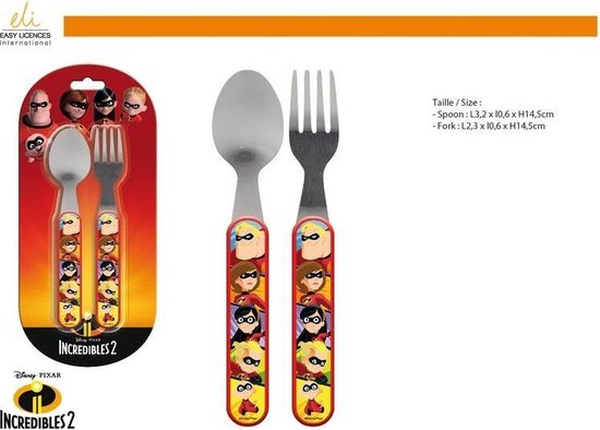 Bestek set van The Incredibles (metaal + kunsstof) van Disney