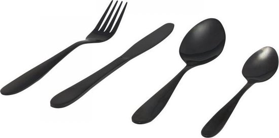 Bestekset 16-delig voor 4 personen - Mat zwart van LUXE.